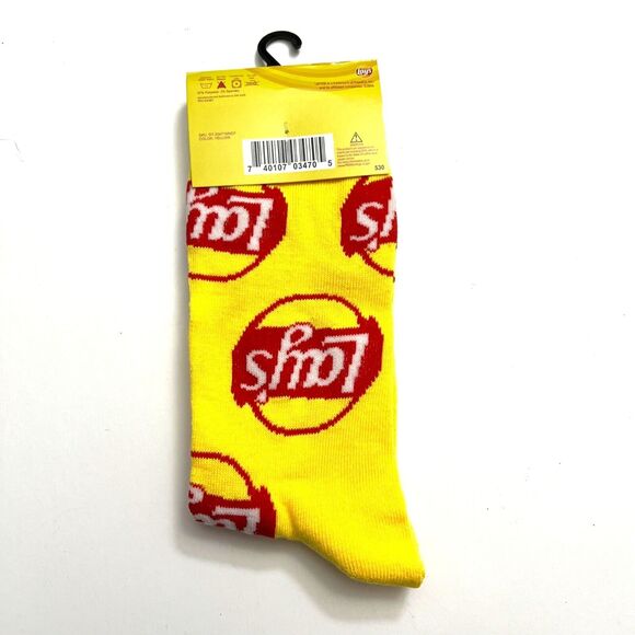 Odd Sox Unisex Lays Potato Chip Snacks Novelty Crew Socks Yellow Red Classic - Picture 4 of 9
